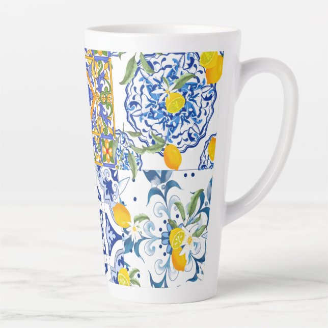 Sicilian style,summer art Latte Mug (Right)