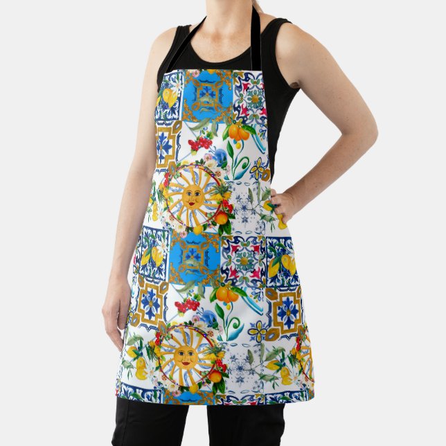 Sicilian style,summer art,lemons  apron (Insitu)