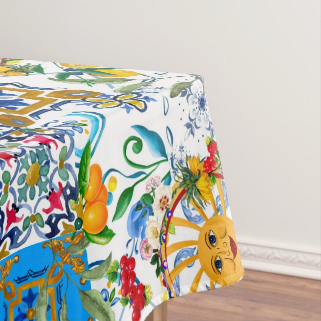 Sicilian style,summer art,lemons    tablecloth (In Situ)