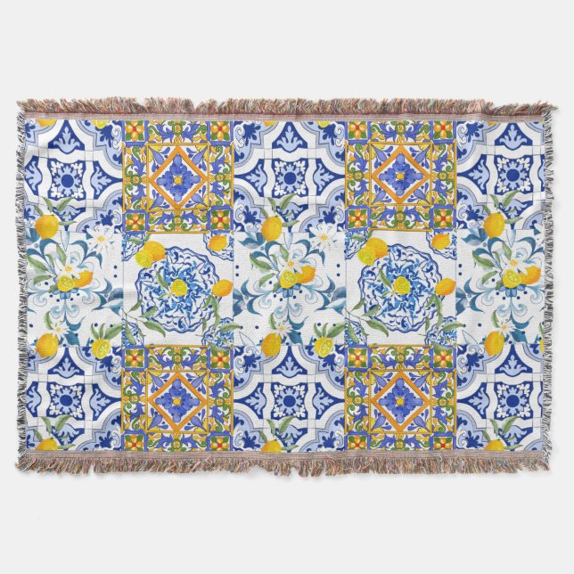 Sicilian style,summer art   throw blanket (Front)
