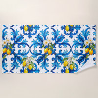 Sicilian,summer,lemon,mosaic,blue,