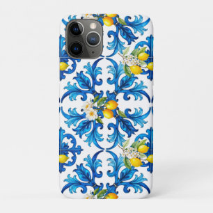Sicilian,summer,lemon,mosaic,blue, Case-Mate iPhone Case