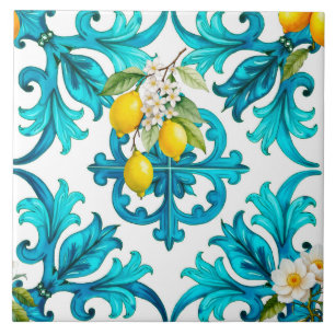 Sicilian,summer,lemon,mosaic,green, Tile