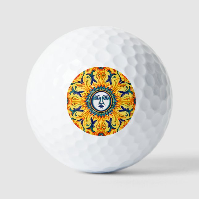 Sicilian Sun Face Golf Balls (Front)