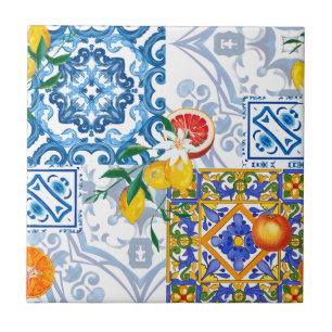 Sicilian sun,lemon,majolica, tile