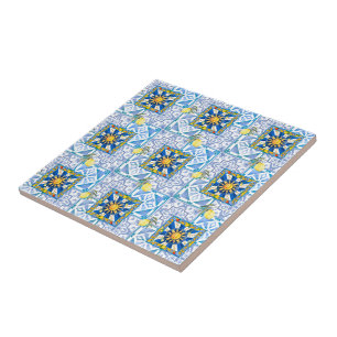 Sicilian sun, majolica,lemon, tile