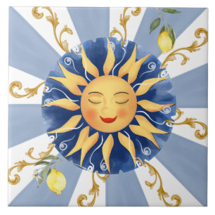 Sicilian sun,mosaic,Mediterranean, Tile