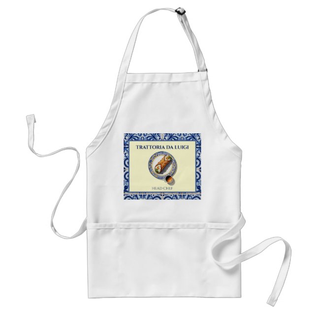 Sicilian Tile Cannoli Dessert Chef Standard Apron (Front)