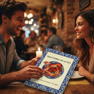 Sicilian Tile Italian Restaurant Folded Menu Bookl