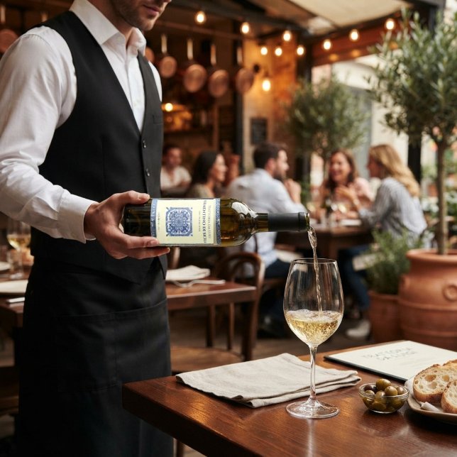 Sicilian Tile Italian Restaurant House Wine Label (Creator Uploaded)