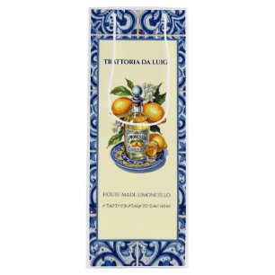 Sicilian Tile Limoncello Italian Wine Bottle Gift Bag