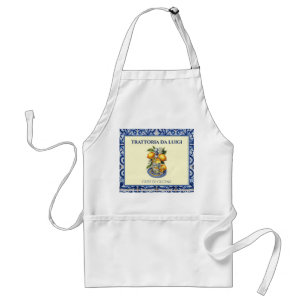 Sicilian Tile Limoncello White Restaurant Chef Standard Apron