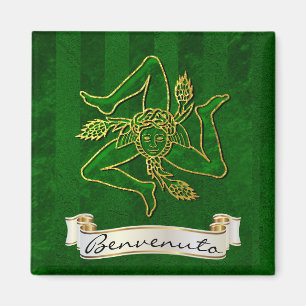 Sicilian Trinacria Benvenuto Magnet