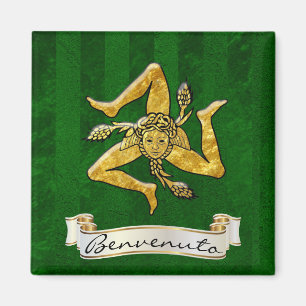 Sicilian Trinacria Benvenuto Magnet