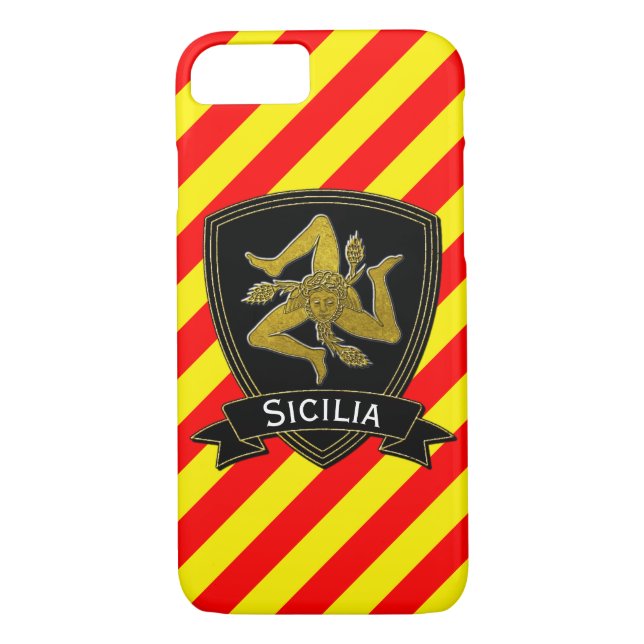 Sicilian Trinacria Black & Gold Red Yellow Case-Mate iPhone Case (Back)