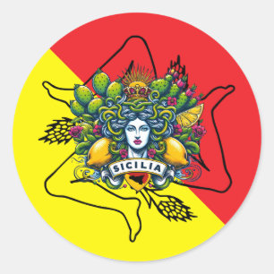 Sicilian Trinacria Classic Round Sticker