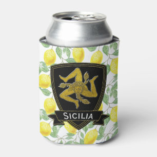 Sicilian Trinacria Lemon Pattern Can Cooler