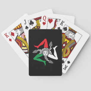Sicilian Trinacria Medusa Emblem Italian Theme Playing Cards