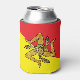 Sicilian Trinacria on Sicilian Flag Can Cooler