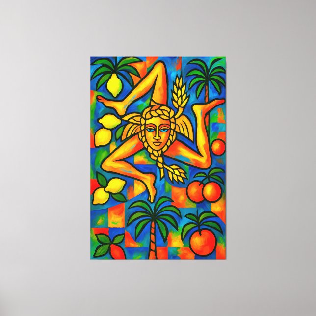 Sicilian Trinacria Pablo style Canvas Print (Front)