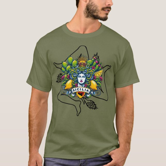 Sicilian Trinacria  T-Shirt (Front)
