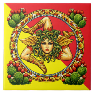 Sicilian Trinacria   Tile