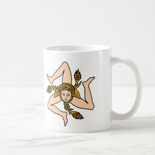Sicilian Triskelion with map Coffee Mug (Right)