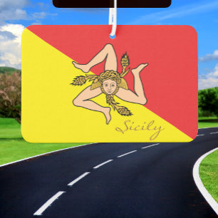 Sicily air freshener, car fresh, Sicilian Flag Car Air Freshener