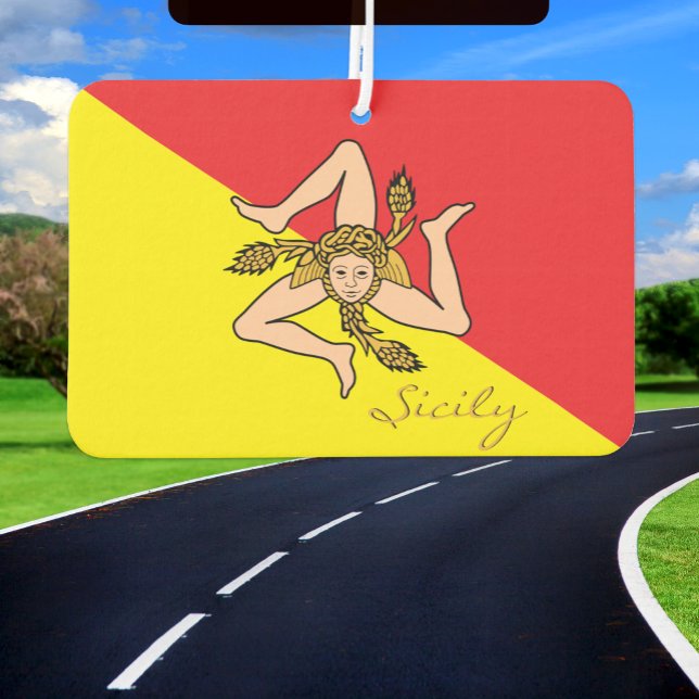Sicily air freshener, car fresh, Sicilian Flag Car Air Freshener (Creator Uploaded)