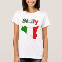 Sicily and Map in Italian Flag Colours