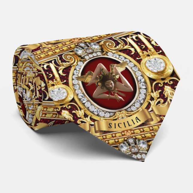 Sicily Baroque Medusa Neck Tie (Rolled)