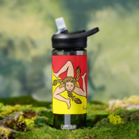 Sicily bottle, Triskelion, patriotic Sicilian Flag