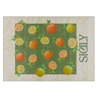 Sicily Citrus Wall Art | Italian Orange & Lemon Cutting Board