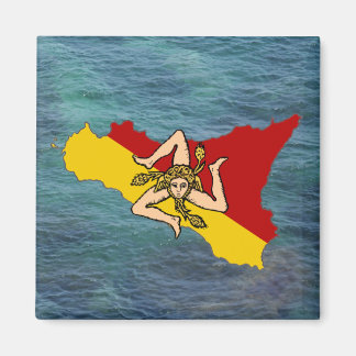 Sicily Flag & Island Magnet