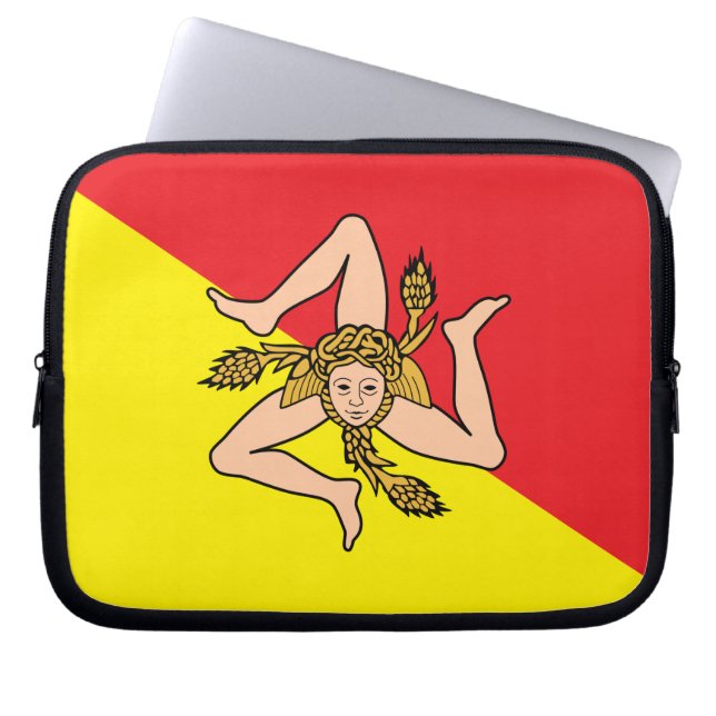 Sicily Flag Laptop Sleeve (Front)