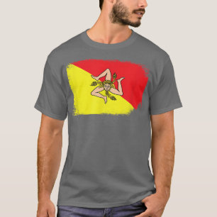 Sicily Flag Map Italy Sicilian Kingdom Italian Piz T-Shirt