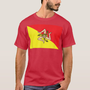Sicily Flag Map Italy Sicilian Kingdom Italian Piz T-Shirt