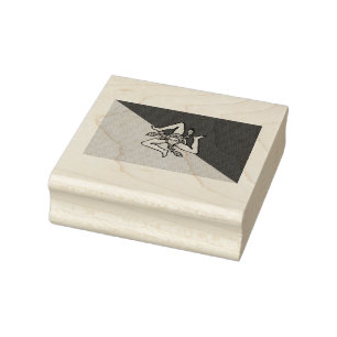 Sicily Flag Rubber Stamp