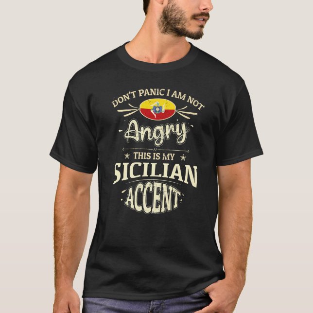 Sicily Flag Souvenirs For Sicilians Men   Women    T-Shirt (Front)