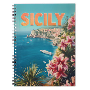 Sicily flowers vintage notebook