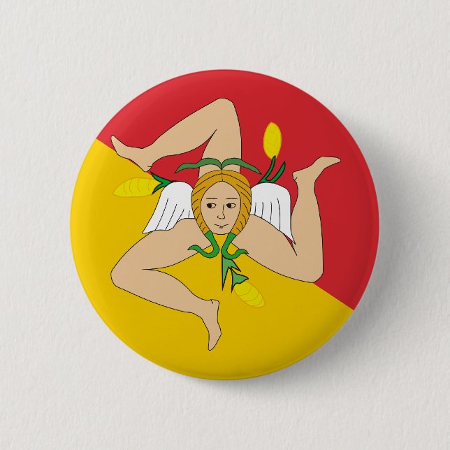 Sicily, Italy 6 Cm Round Badge (Front)