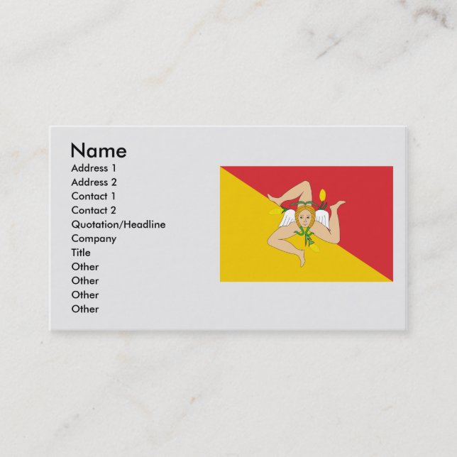 Sicily, Italy Business Card (Front)