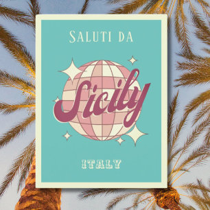 Sicily Italy holiday Retro Vintage Postcard