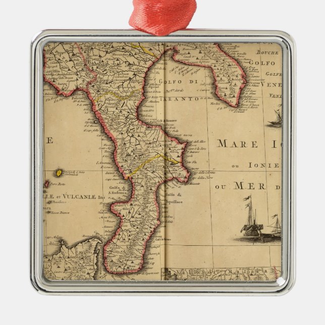 Sicily Italy Metal Tree Decoration (Front)