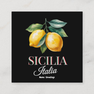 Sicily Italy Proud Sicilian Fresh Italian Lemons  Square Business Card