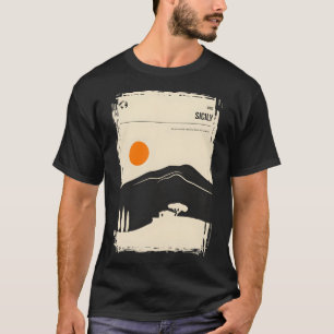Sicily Italy Vintage Minimal Retro Travel Poster  T-Shirt