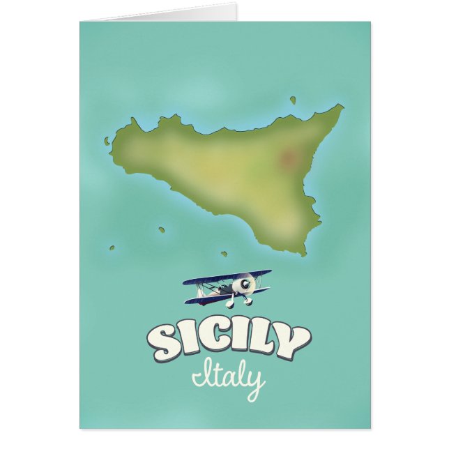 Sicily Italy vintage style map (Front)