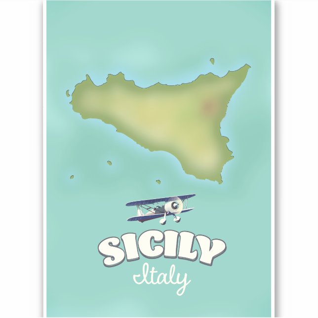 Sicily Italy vintage style map (Front)