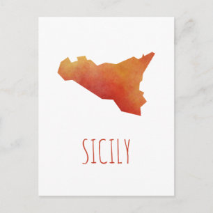 Sicily Map Postcard