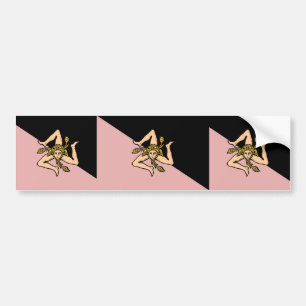 Sicily (Pink And Black), Italy flag Bumper Sticker